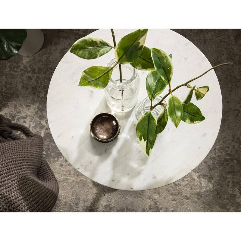 Mercer41 Cemil Genuine Marble Pedestal End Table & Reviews Wayfair